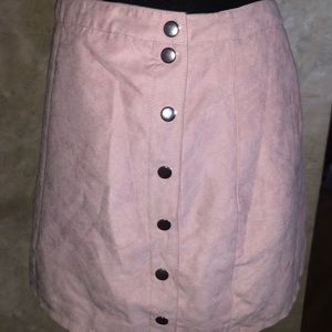 light pink suede skirt